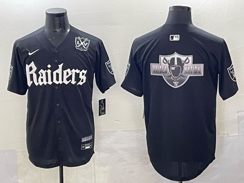 Men 2025 Oakland Raiders Blank Black 6th generation Joint Name Nike Limited NFL Jersey style 012